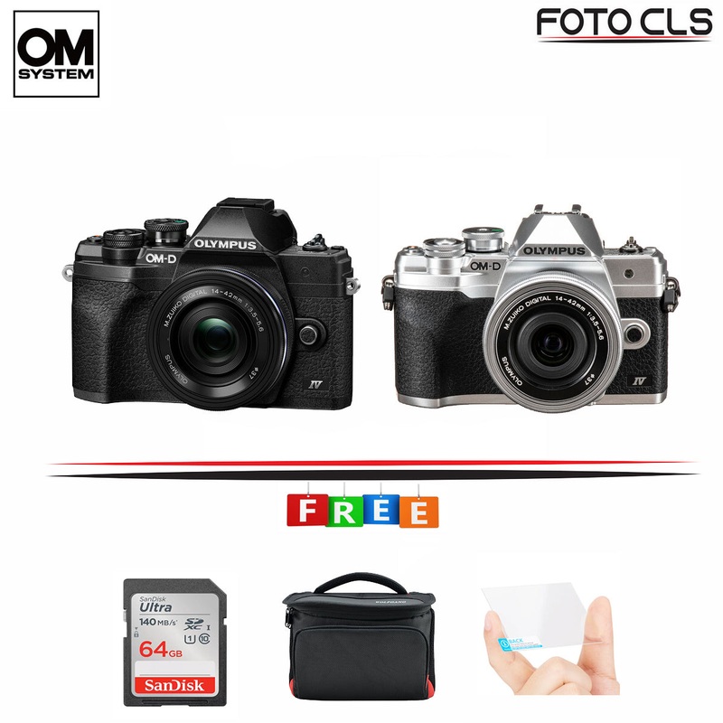 (August Promo)Olympus OM-D E-M10 Mark IV Mirrorless Digital Camera Black with 14-42mm EZ kit Lens