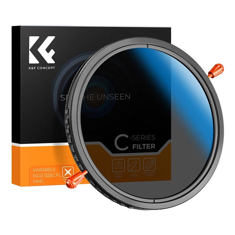 Filtro 2 en 1 ND Variable + CPL K&F Concept 55mm ND2-ND32 18 Capas Serie C