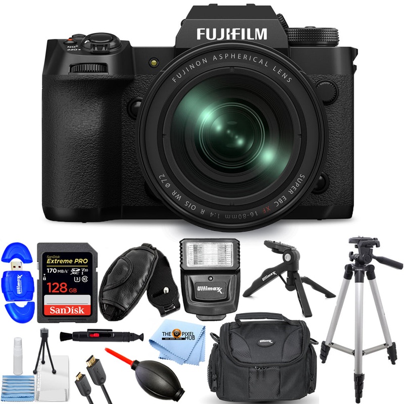 FUJIFILM X-H2 Mirrorless Camera with 16-80mm Lens – 12PC Accessory Bundle
