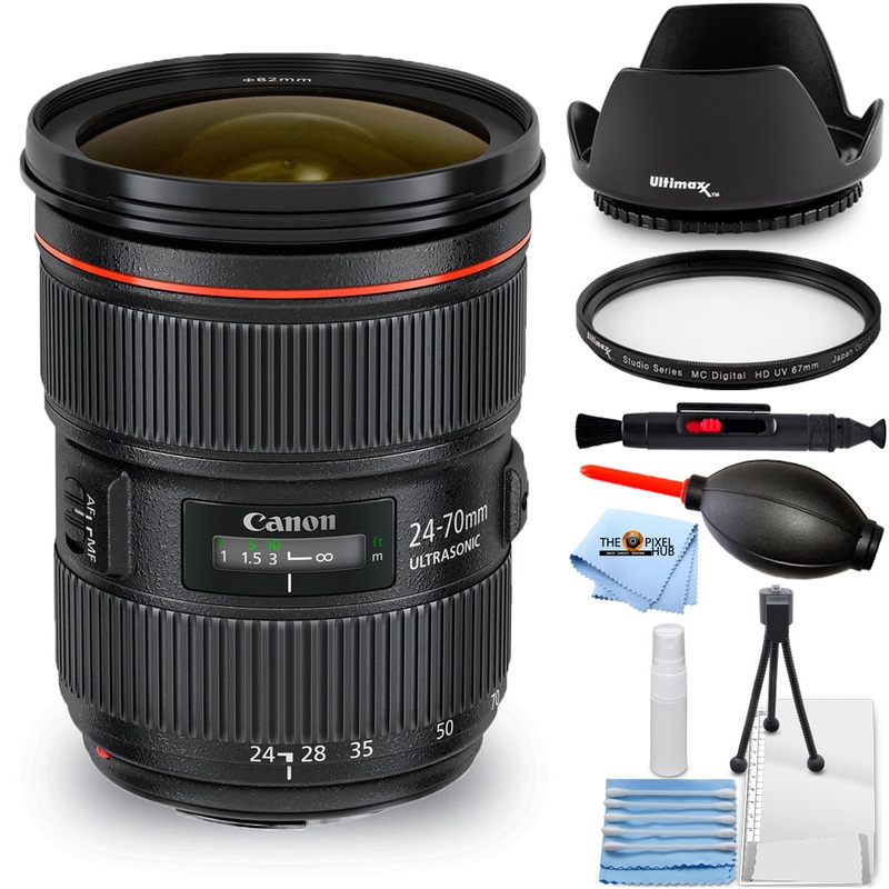 Canon EF 24-70mm f/2.8L II USM Zoom Lens (Black) 5175B002 – 7PC Accessory Bundle