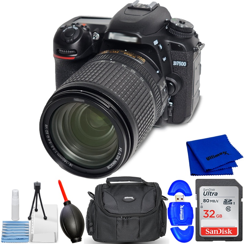 Nikon D7500 DSLR Camera with 18-140mm Lens – Essential 32GB Bundle