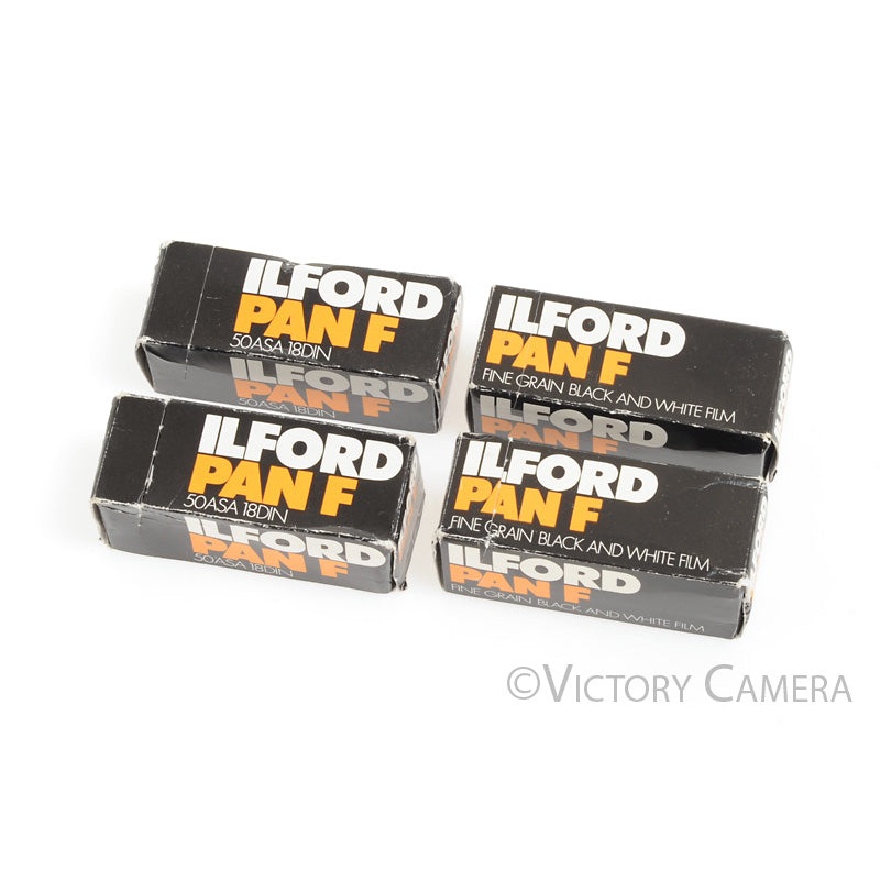 4x Ilford Pan F ASA 50 120 Medium Format Film -Cold Stored, Exp. 1985- [EXC-]