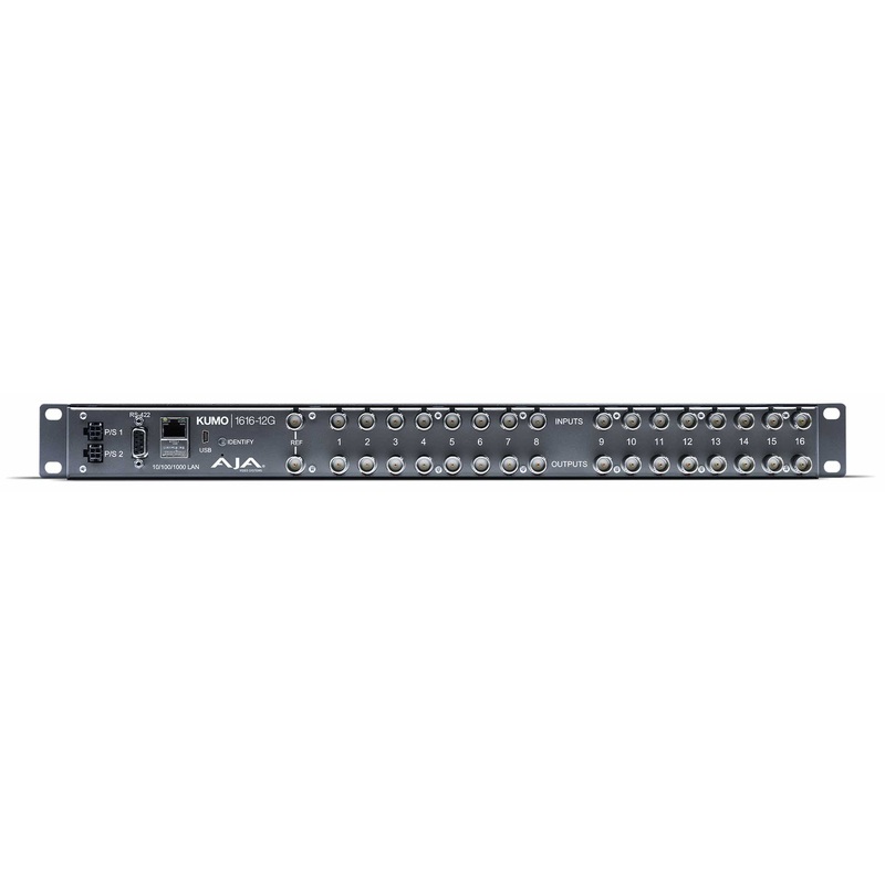 AJA KUMO 1616-12G 16×16 Compact 12G-SDI Router w/ Power Supply – KUMO-1616-12G