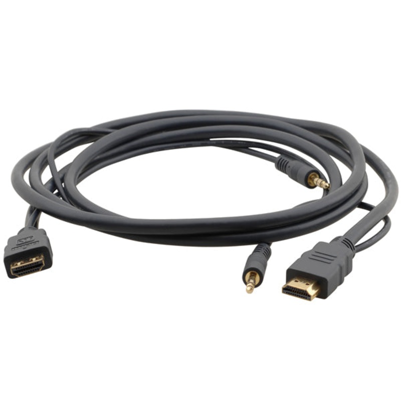 Kramer Electronics Flexible High-Speed HDMI Cable with Ethernet & 3.5mm Stereo Audio – C-MHMA/MHMA C-MHMA/MHMA-3 HighSpeed HDMI Flexible Cable with Ethernet & 3.5mm Stereo Audio 3′ 0.9m 1080p@60Hz/12