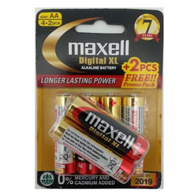 Maxell Digital XL AA Battery (4+2 Pack)