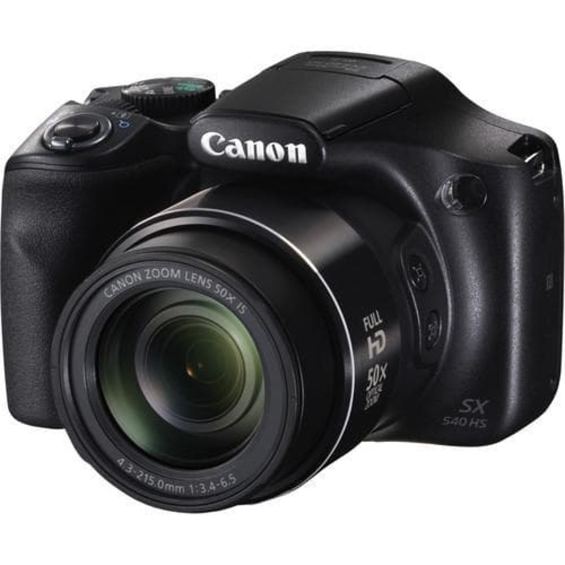 Bridge PowerShot SX540 HS Camera – Black + Canon Zoom Lens 50X IS 24-1200mm f/3.4-6.5 f/3.4-6.5