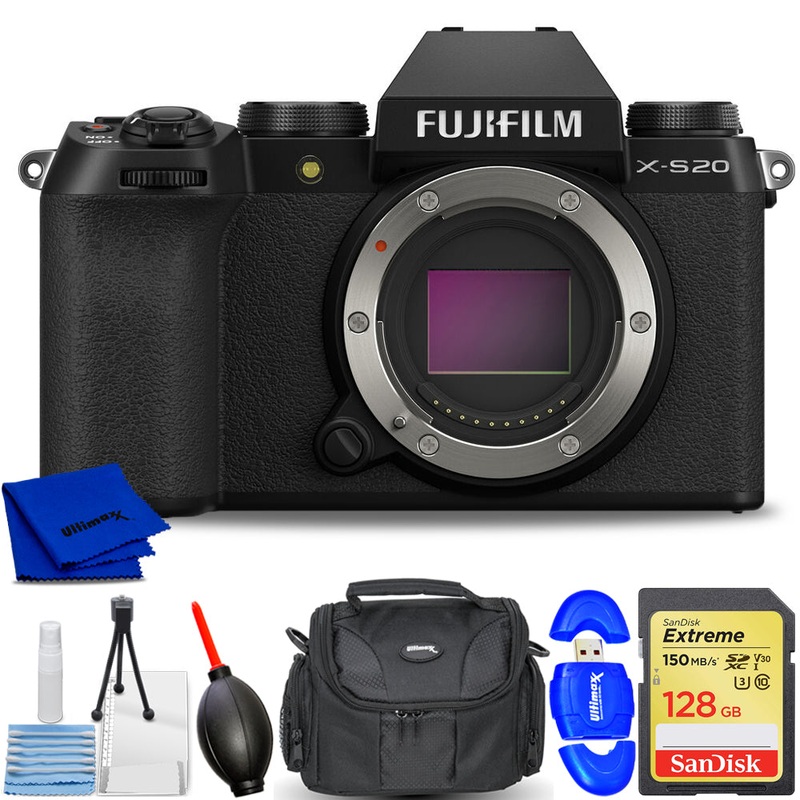 FUJIFILM X-S20 Mirrorless Camera (Body, Black) 16781852 – 7PC Accessory Bundle