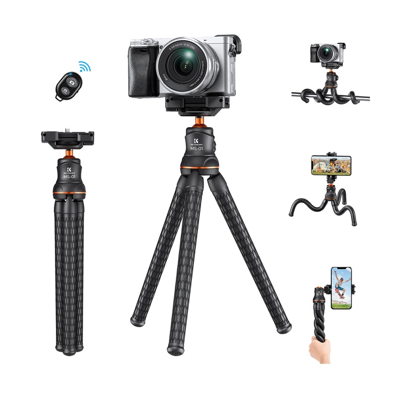 Mini Tripie Flexible K&F MS01 para Celular y Cmara + Control Remoto