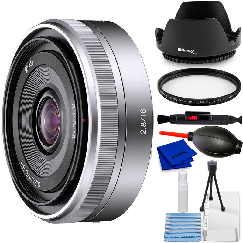 Sony E 16mm f/2.8 Lens SEL16F28 – 7PC Accessory Bundle
