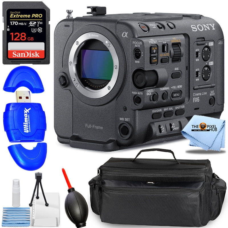 Sony FX6 Full-Frame Cinema Camera (Body Only) – 7PC Accessory Bundle