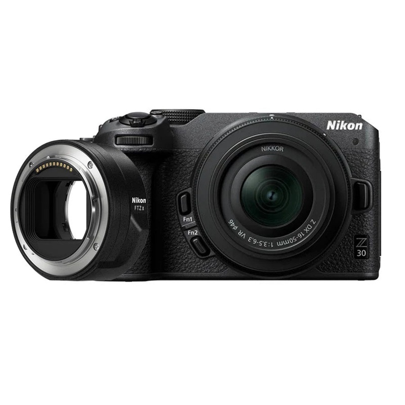 Nikon Z30 Mirrorless Camera with 16-50mm Lens + Nikon FTZ II Mount Adapter Free SD Card 32GB + Hot Shoe (Claim Customer) + Free AF-P DX 70-300MM F/4.5-6.3G ED (NON VR)