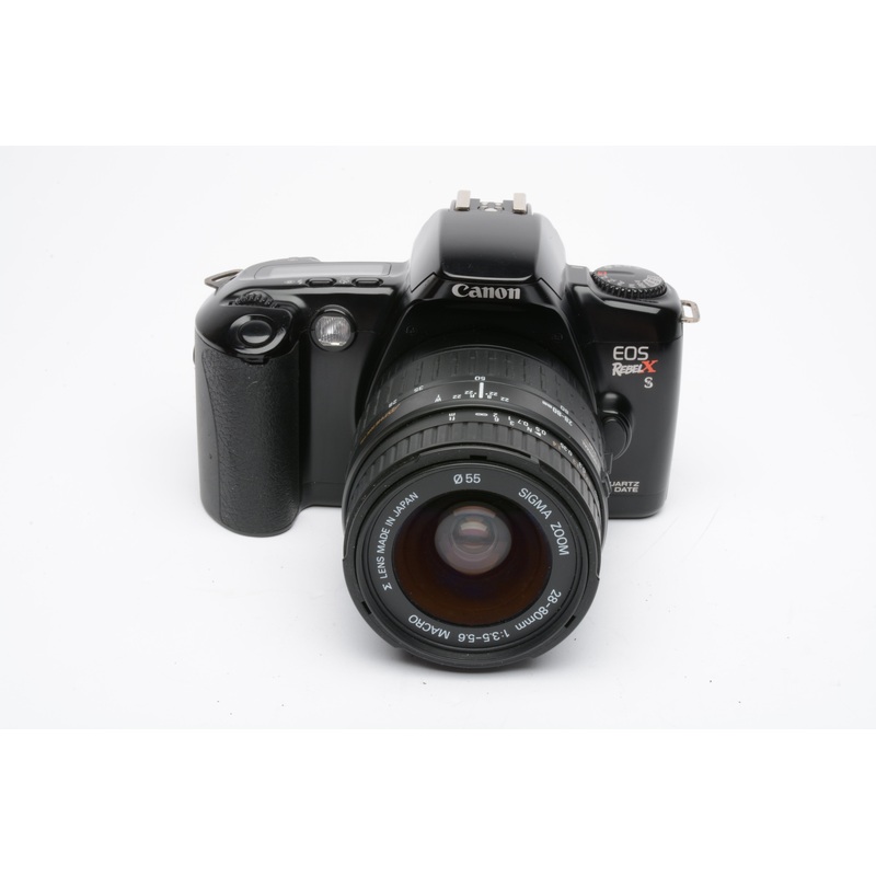 Canon Rebel X S QD 35mm SLR w/Sigma 28-80mm f3.6-5.6 Asph. w/cap, strap