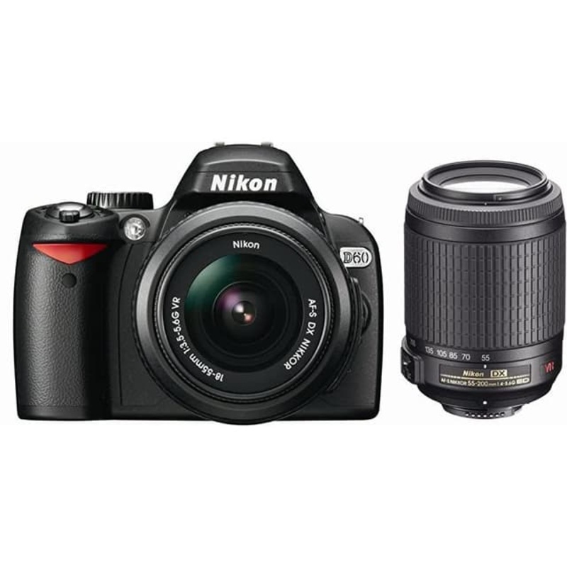 D60 SLR – Black + Nikon AF-S DX Nikkor 18-55mm f/3.5-5.6G VR + AF-S DX Nikkor 55-200mm f/4-5.6G VR f/3.5-5.6 + f/4-5.6