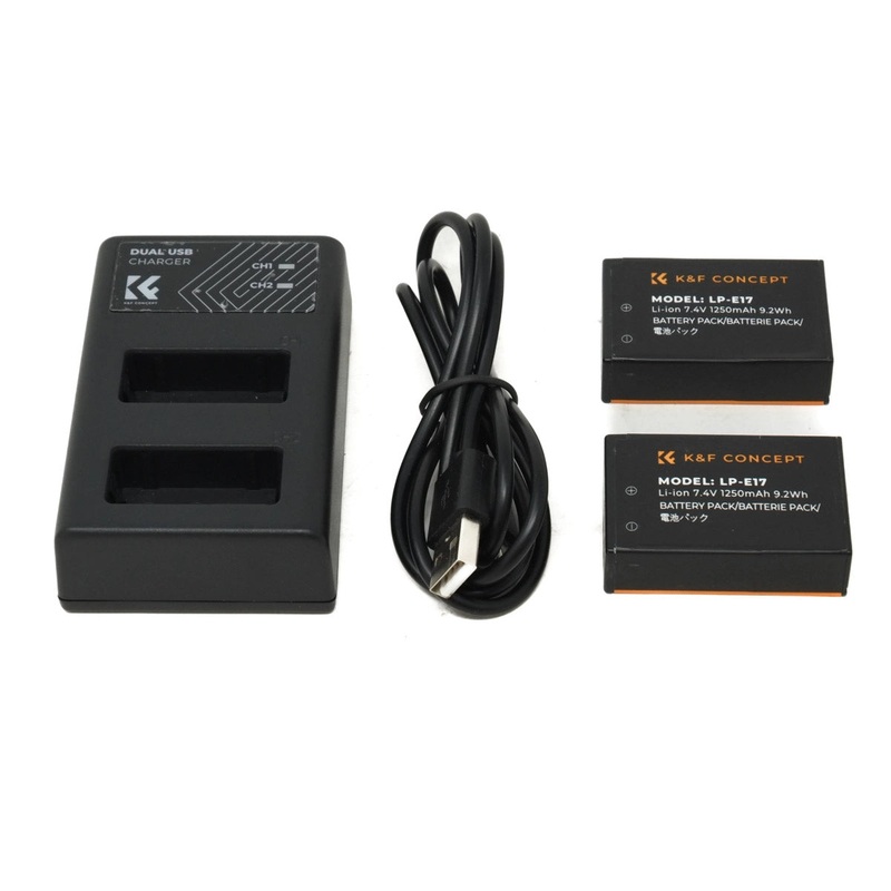 Used K&F LP-E17 Battery + USB Charger Set – Boxed – (SH42757)