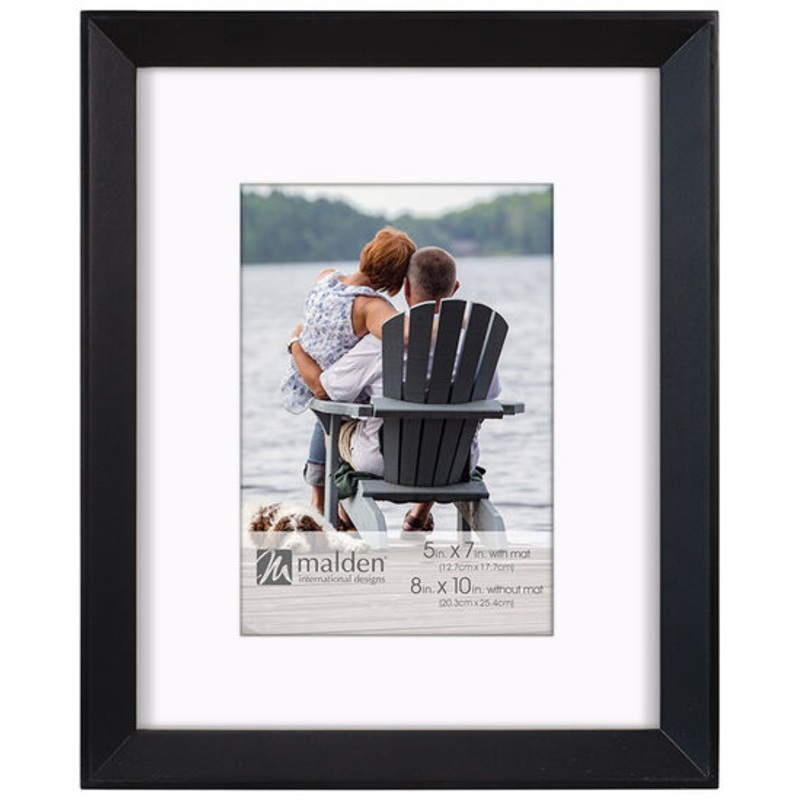 Malden International Designs Black Wedge Frame 5×7 with Mat or 8×10