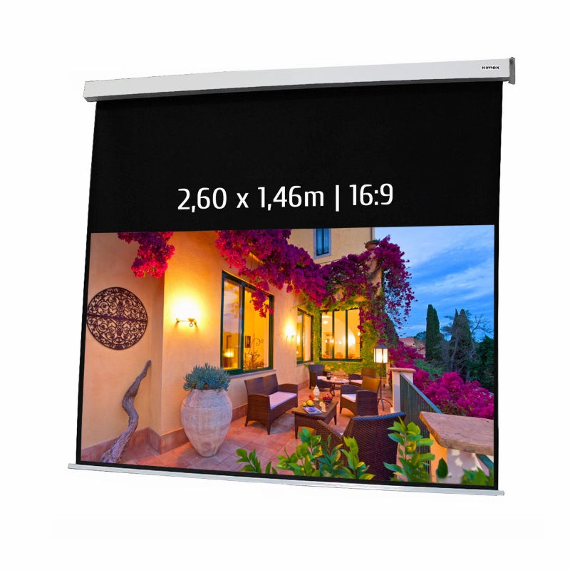 KIMEX Ecran de projection motoris 2,60×1,46m 16:9