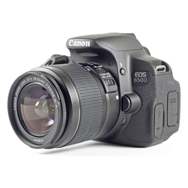 EOS 650D SLR – Black + Canon Canon Zoom Lens EF-S 18-55 mm f/3.5-5-6 IS STM f/3.5-5-6