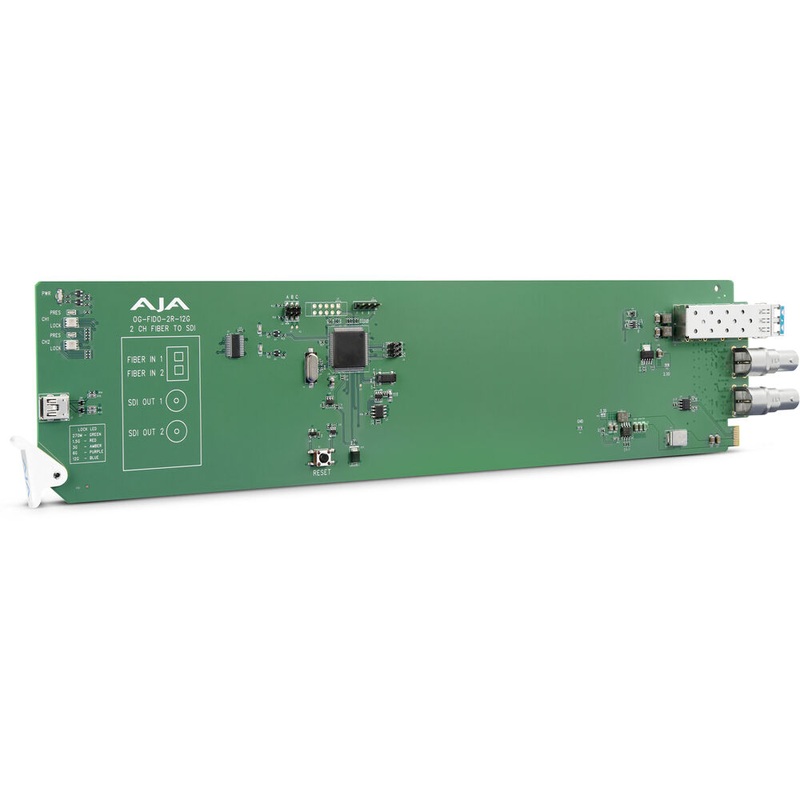 AJA OG-FIDO-2R-12G openGear 2-Channel Single-Mode LC Fiber to 12G-SDI Receiver
