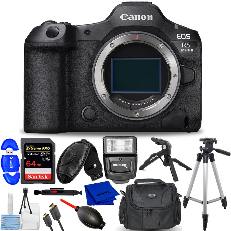 Canon EOS R5 Mark II Mirrorless Camera 6536C002 – 12PC Accessory Bundle