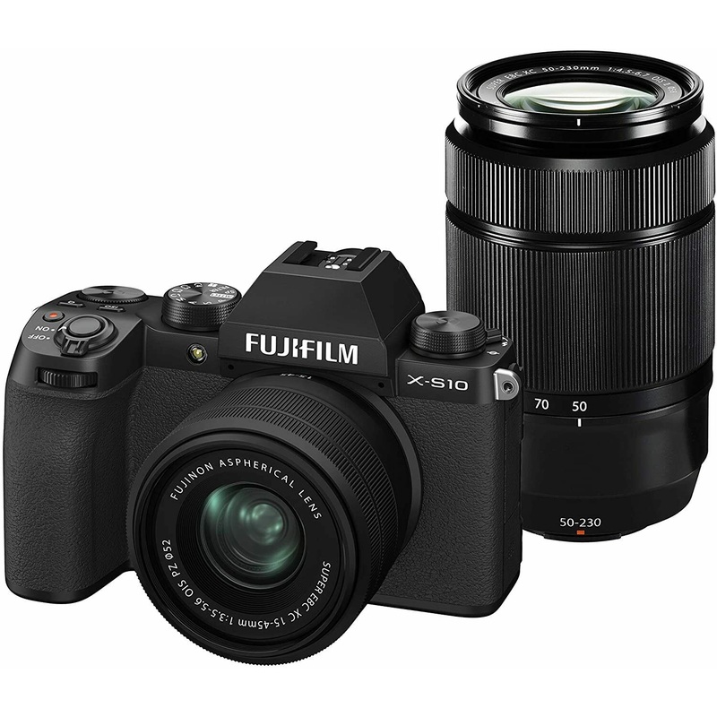 Fujifilm X-S10 (Black) with XC 15-45mm OIS PZ & XC 50-230mm OIS II Lenses