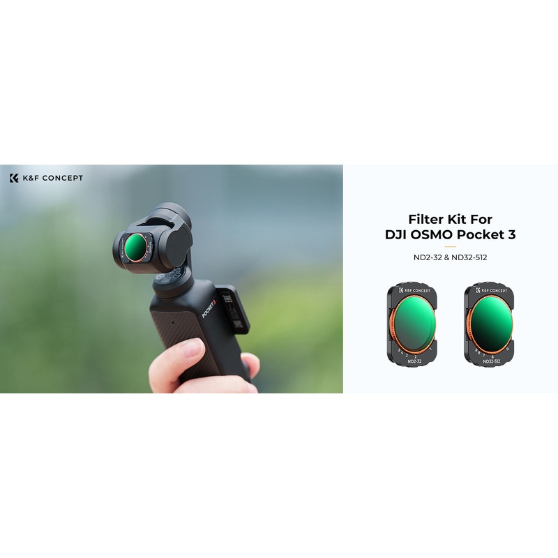 K&F Concept Variable ND2-32 + ND32-512 Filter Kit Compatible with DJI Osmo Pocket 3
