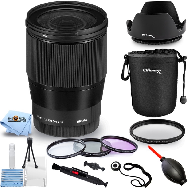 Sigma 16mm f/1.4 DC DN Contemporary Lens for Sony E 402965 – 10PC Accessory Kit