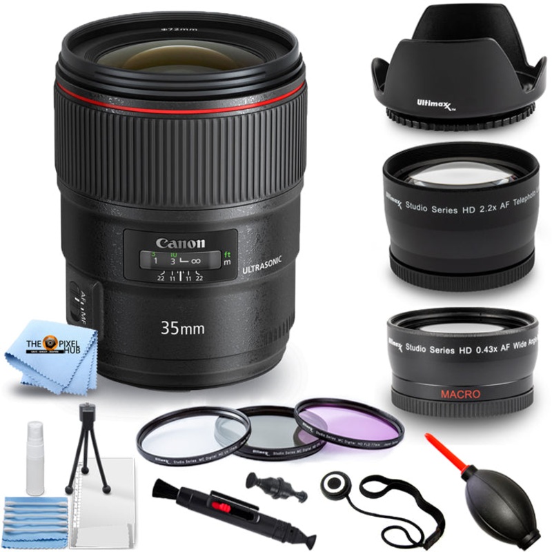 Canon EF 35mm f/1.4L II USM Lens 9523B002 – 10PC Accessory Bundle
