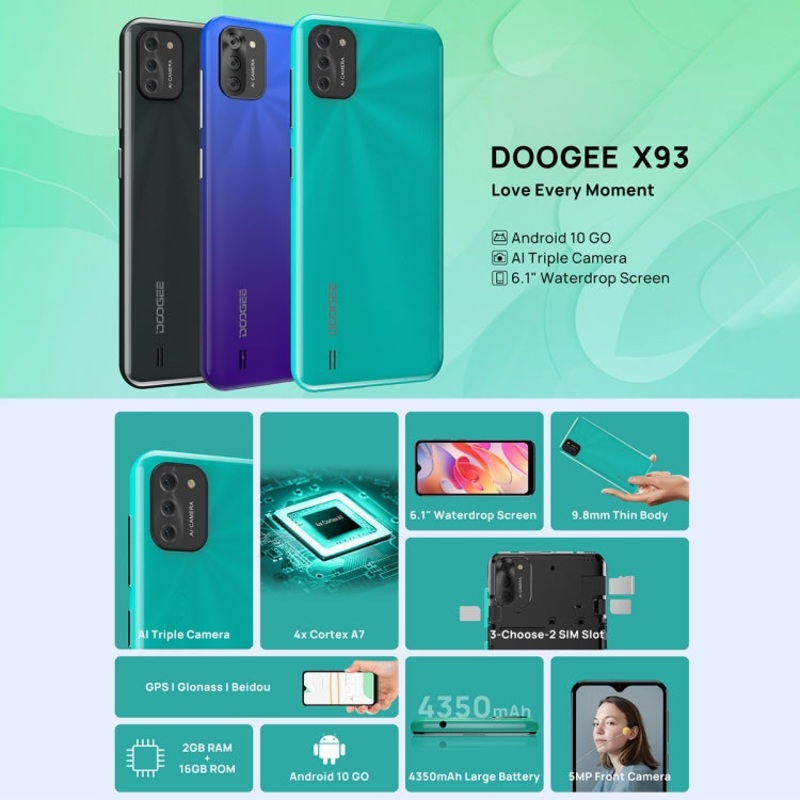 DOOGEE X93 2GB+16GB Blue