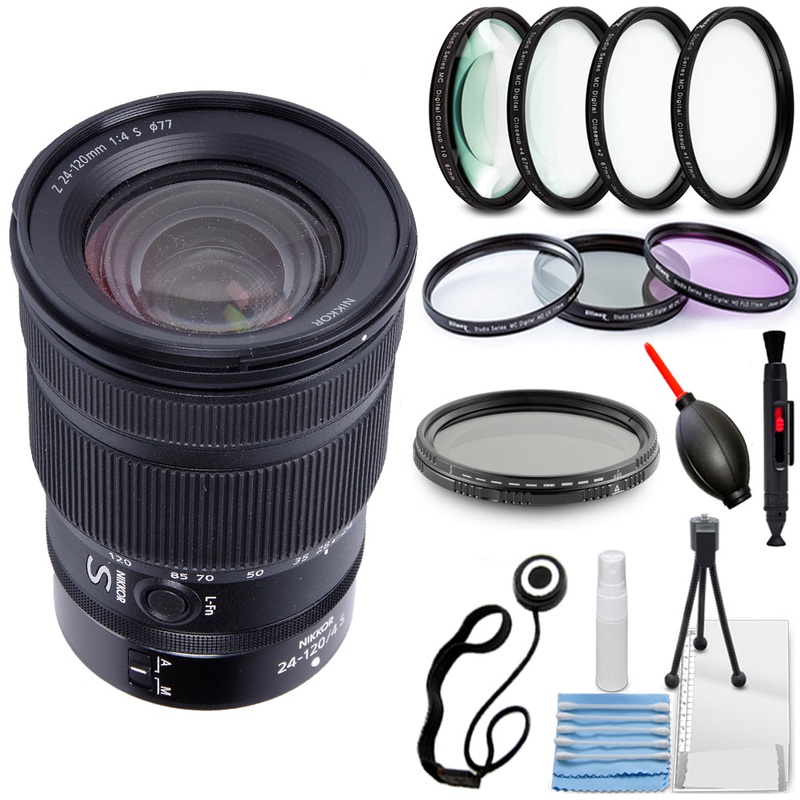 Nikon NIKKOR Z 24-120mm f/4 S Lens (Nikon Z, White Box) – 9PC Accessory Kit
