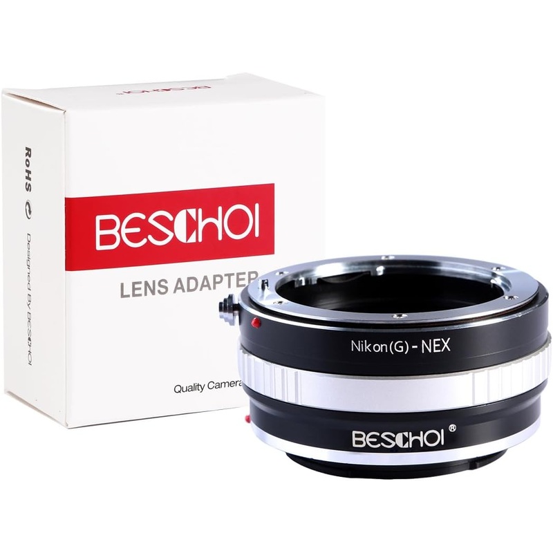BESCHOI Lens Mount Adapter for Nikon F Mount G-Type D/SLR Lens to Sony NEX E-Mount Camera Body