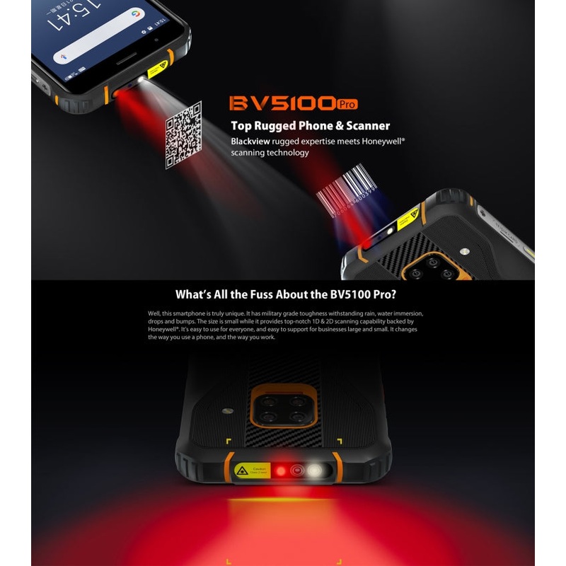 Blackview BV5100 Pro Rugged Phone 4GB+128GB Black