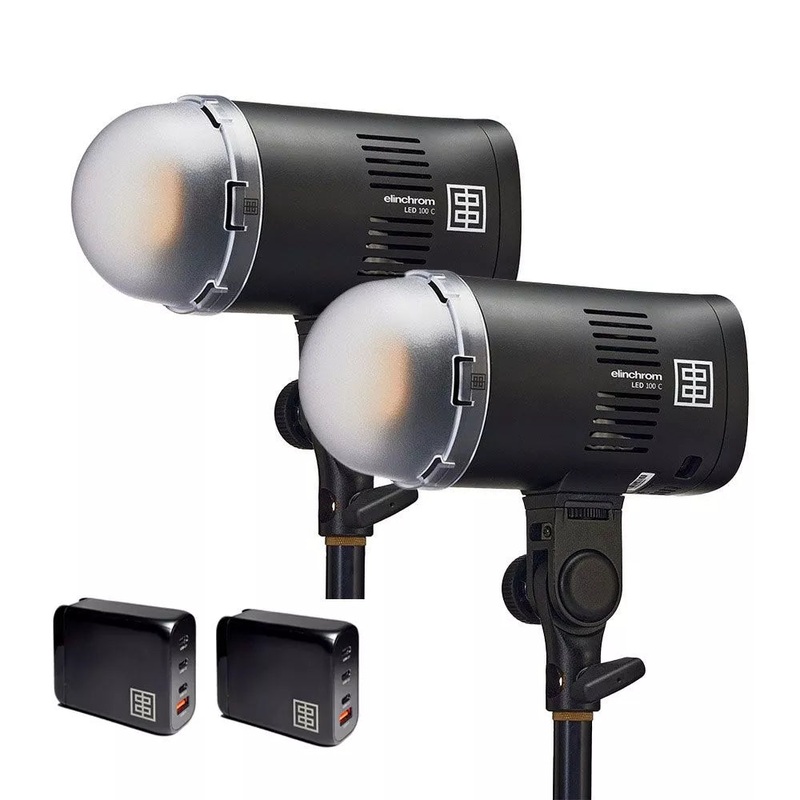 Elinchrom LED 100 C  Dual Head Kit with 2x 100W Fast Chargers