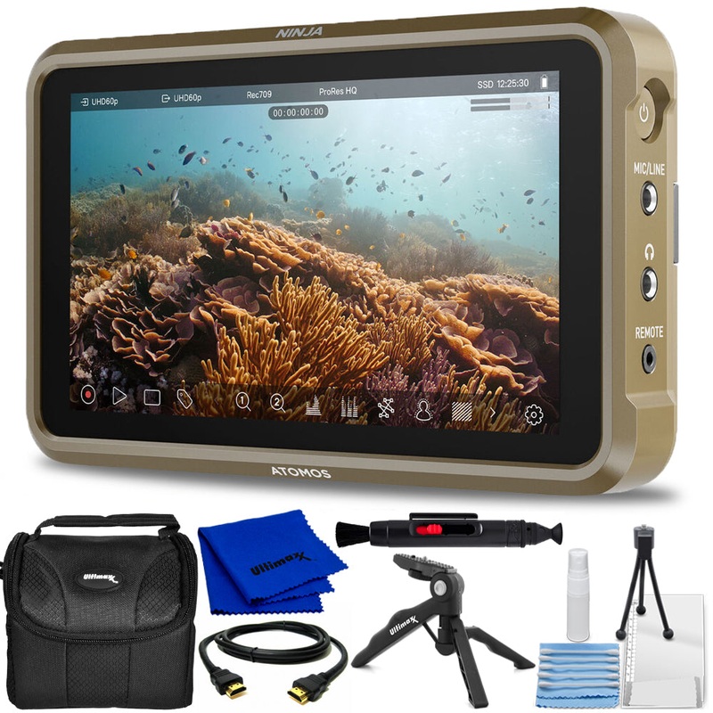 Atomos Ninja 5.2″ 4K HDMI Recording Monitor ATOMNJA004 – 7PC Accessory Bundle