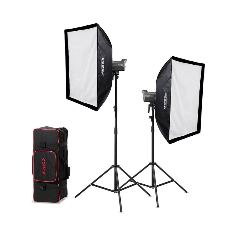 Kit 2 Lmparas Led LA200D Litemons Daylight con Tripies y Softboxes Godox