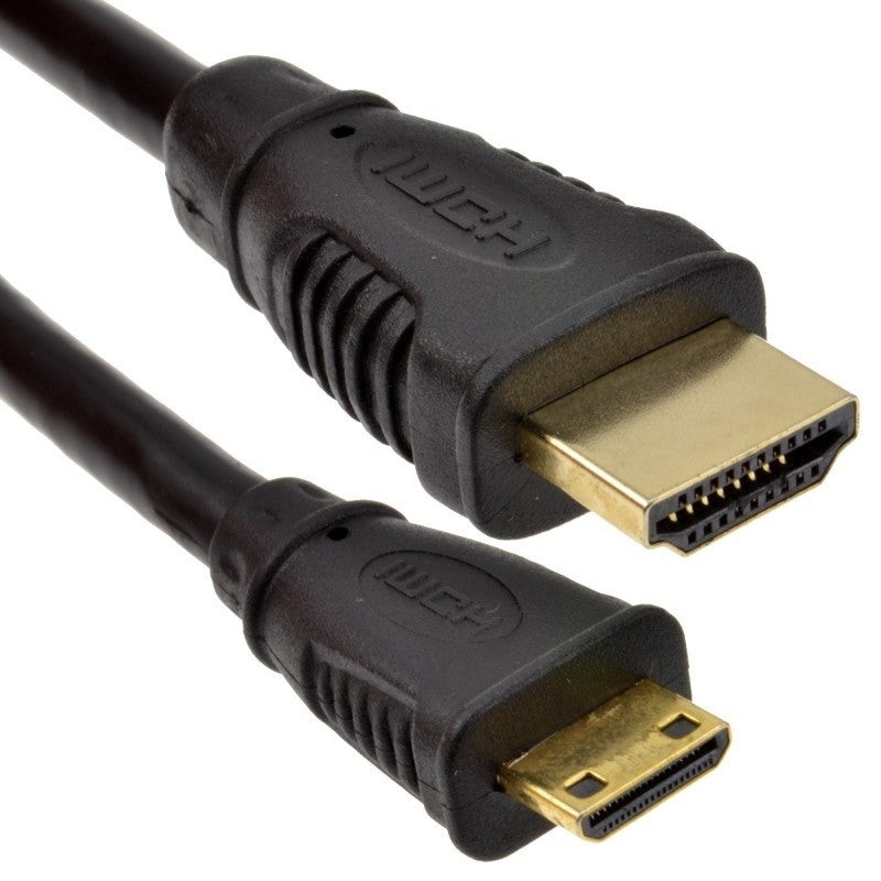 Mini HDMI Type C Male Plug to HDMI Male Cable Lead GOLD 1m