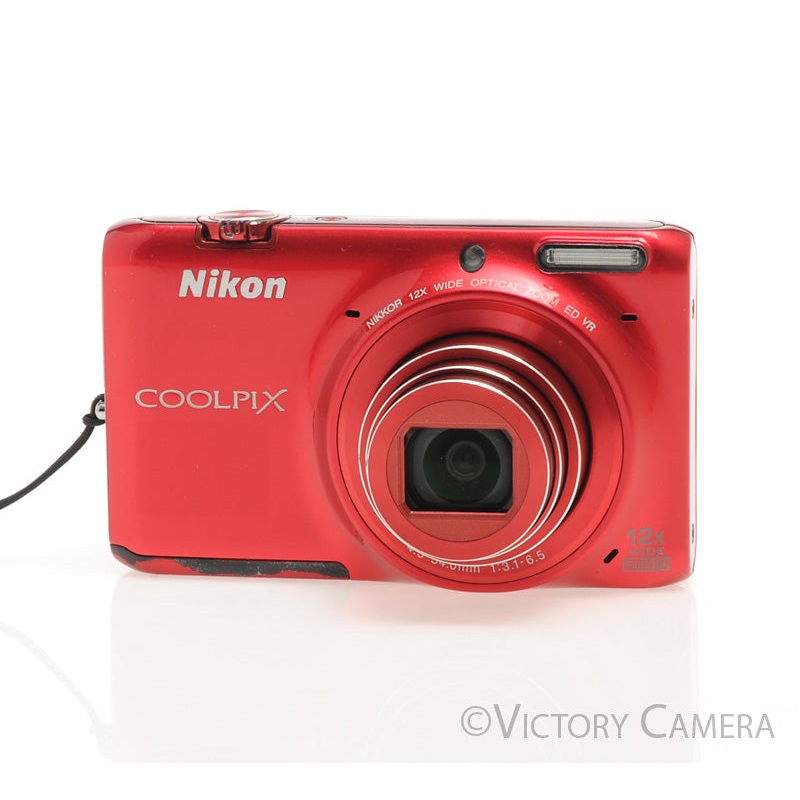 Nikon CoolPix S6500 16MP Red Digital Point & Shoot Camera