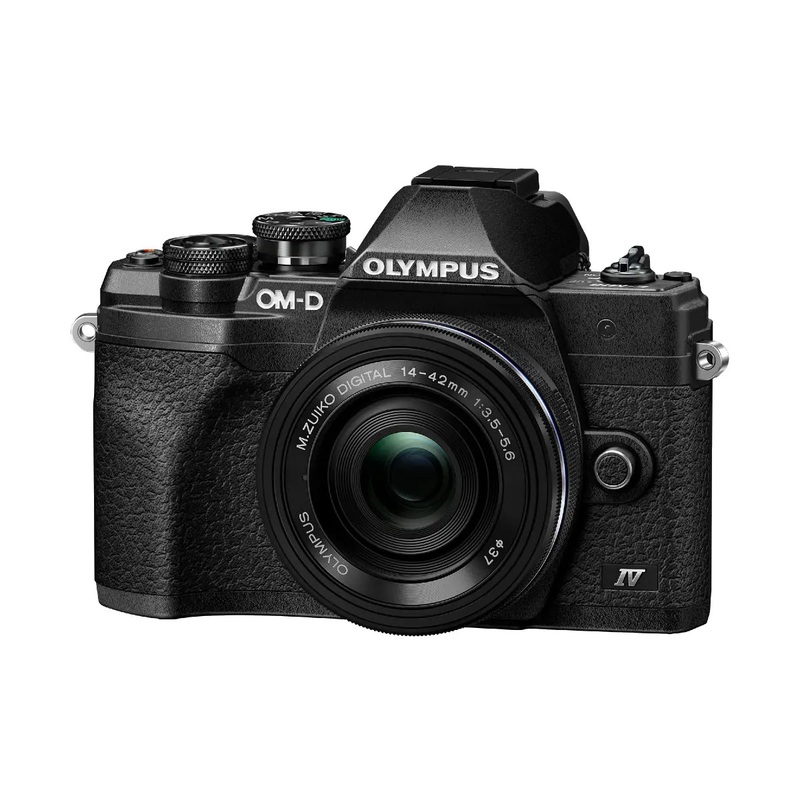 OM System – Olympus OM-D E-M10 Mark IV Camera with 14-42mm EZ Lens Kit – Black