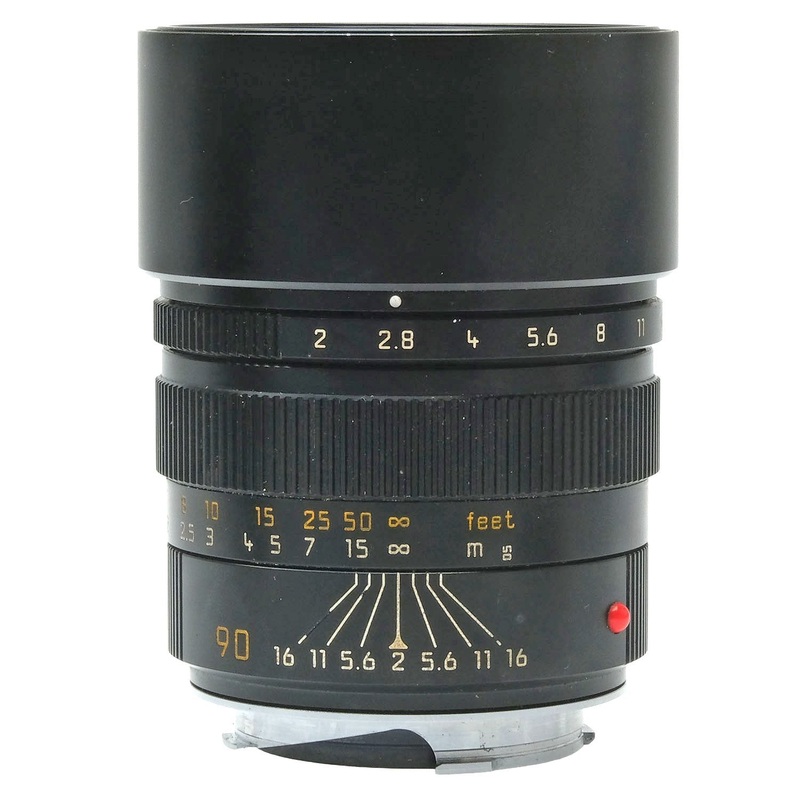 Leica 90mm f2 Summicron-M 3687645, Case.