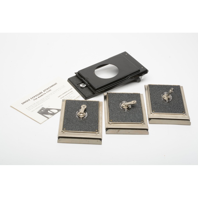 Mamiya Single Exposure Attachment for Mamiya C330 w/1,2,3 plates, very clean