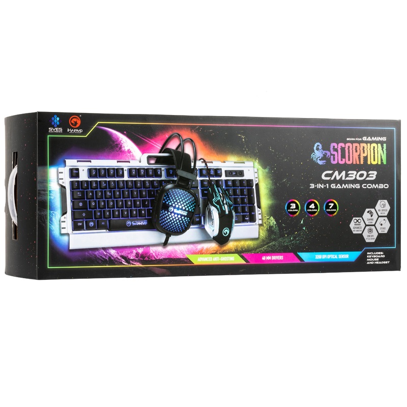 Marvo Scorpion 3-in-1 Gaming Combo – Includes: Keyboard, Mouse & Headset