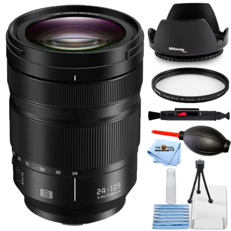 Panasonic Lumix S 24-105mm f/4 Macro O.I.S. Lens – OPEN BOX Bundle 2