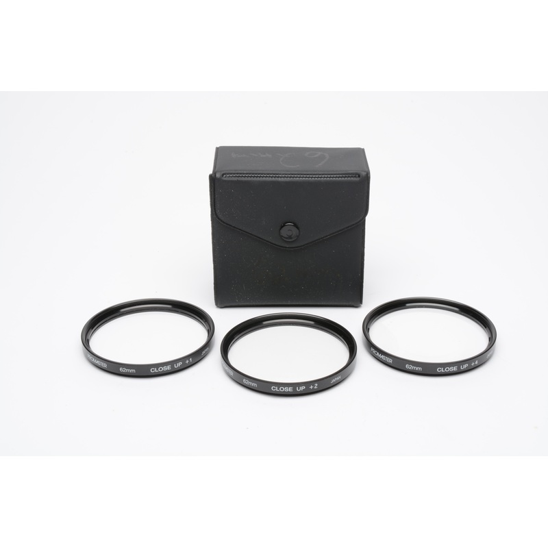 Promaster 62mm Close-up filter set (+1, 2, 4) in case, Mint-