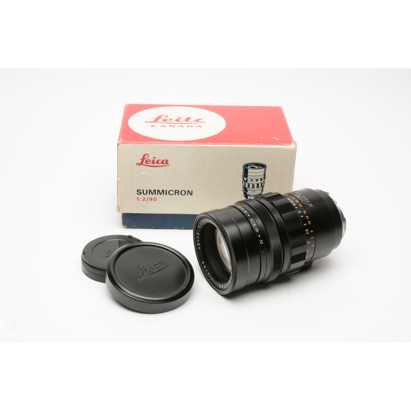 Leica Leitz 11123 Summicron 90mm f2 3Cam MF lens, Caps, Great! Boxed
