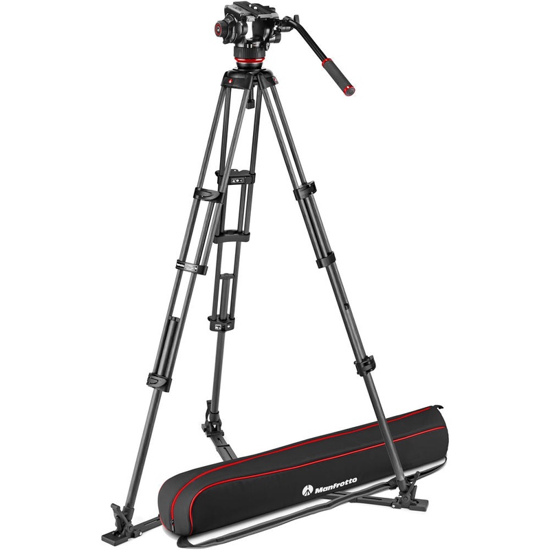 Manfrotto 504X Fluid Video Head with Carbon Fibre Twin Leg Tripod GS – MVK504XTWINGC