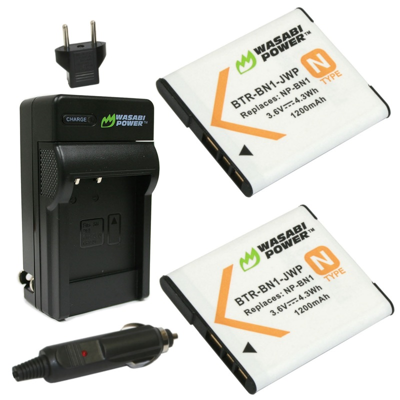 Sony NP-BN1 Battery (2-Pack) and Charger by Wasabi Power