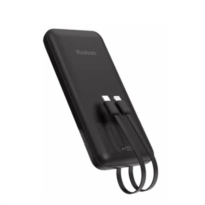 Yoobao LC1 10000mAh Built-in Cable Type-C and Lightning Cable PD20W – Black