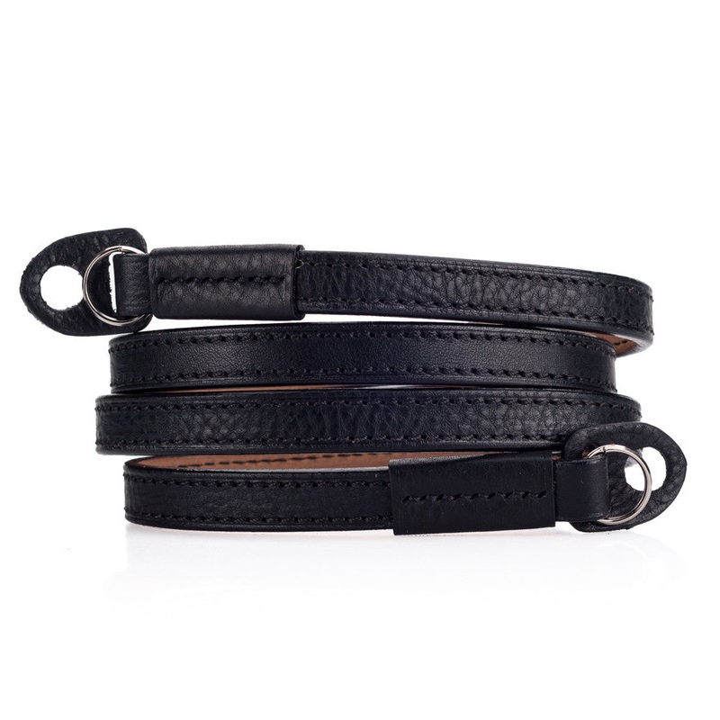 Arte di Mano Comodo Neck Strap, Reinforced, 95cm – Minerva Black with Black Stitching