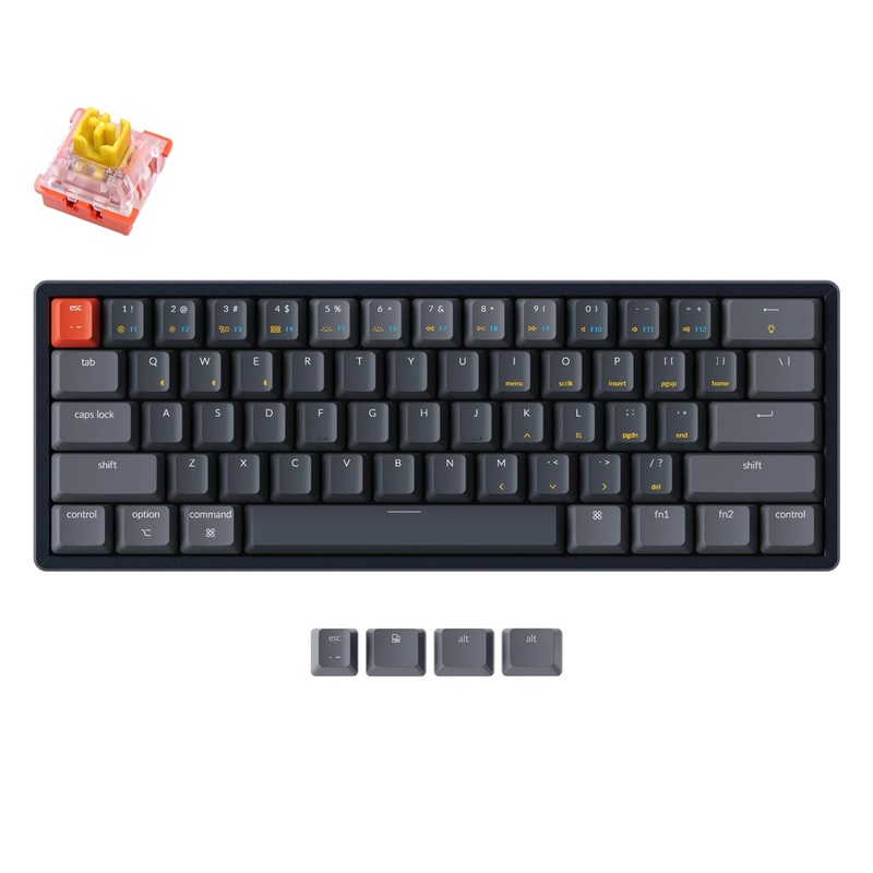 Keychron K12-D4 Wireless Mechanical Keyboard  61 Key White Backlight  Keychron Optical (Hot-swappable) Banana Swich