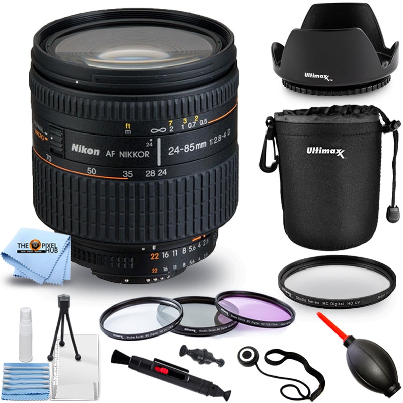 Nikon AF Zoom-NIKKOR 24-85mm f/2.8-4D IF Lens 1929 – 10PC Accessory Bundle