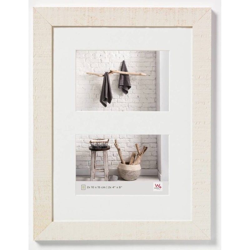 Walther Home Wooden Picture Frame – 12.5×9 inch (Insert for 2x 6×4 inch) Cream White